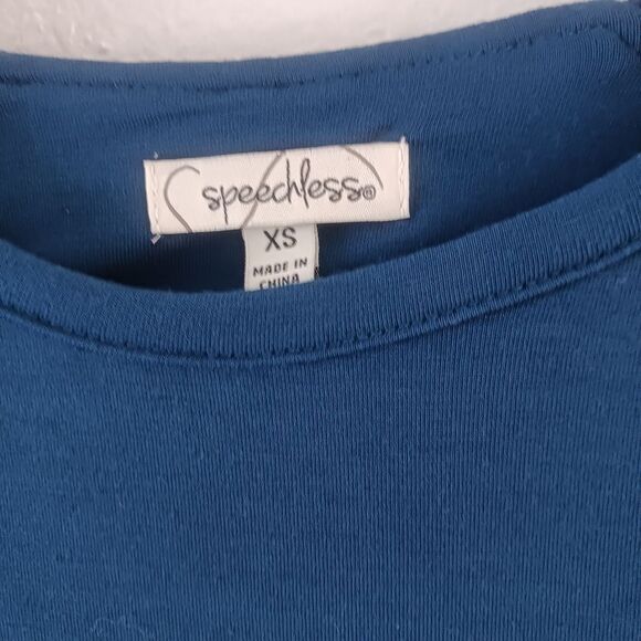 Speechless Women’s Size XSmall Cut Out Sleeve Swing blue Dress  New with Tags - Picture 5 of 6